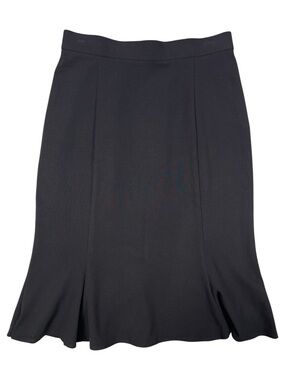 Briggs New York Solid Black Midi-Skirt with flare bottom. Size 6